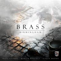 Brass: Birmingham box art, a canal barge on a dark industrial river